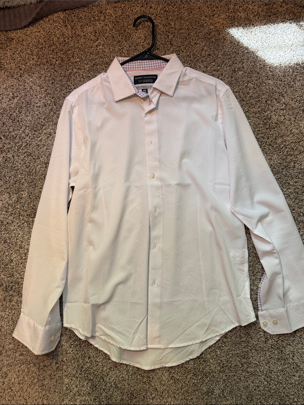Kenneth Cole Reaction Men's Light Pink Long-Sleeve Dress Shirt